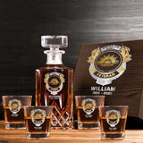 Personalized Australian Veteran Branch Logo Custom Name & Time Decanter Set with Glasses Printed AHVQ241192