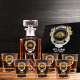 Personalized Australian Veteran Branch Logo Custom Name & Time Decanter Set with Glasses Printed AHVQ241192