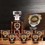 Personalized Australian Veteran Branch Logo Custom Name & Time Decanter Set with Glasses Printed AHVQ241192