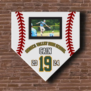Personalized Upload Your Photo Baseball Player Custom Name & ID Number Wooden Sign QTVA241195