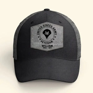 Personalized US Veteran Logo Custom Rank, Name & Service Time Cap Printed VQ241199