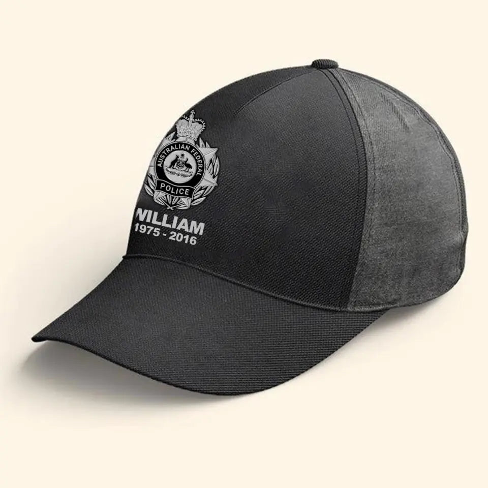 Personalized Australian Police Branch Logo Custom Name & Service Time Cap Printed VQ241204