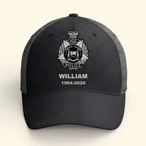 Personalized Australian Police Branch Logo Custom Name & Service Time Cap Printed VQ241204