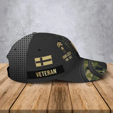 Personalized Swedish Veteran Rank Gold Custom Name & Time Cap 3D Printed AHVA241205