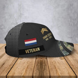 Personalized Netherland Veteran Rank Gold Custom Name & Time Cap 3D Printed AHVA241205