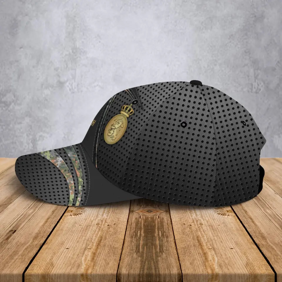 Personalized Netherland Veteran Rank Gold Custom Name & Time Cap 3D Printed AHVA241205