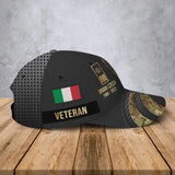Personalized Italian Veteran Rank Gold Custom Name & Time Cap 3D Printed AHVA241205