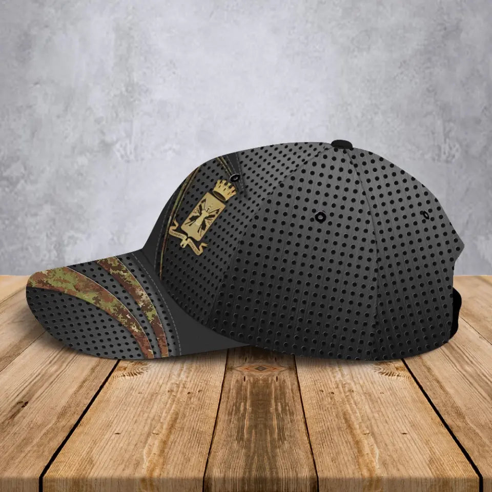 Personalized Italian Veteran Rank Gold Custom Name & Time Cap 3D Printed AHVA241205