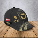 Personalized Austrian Veteran Rank Gold Custom Name & Time Cap 3D Printed AHVA241205