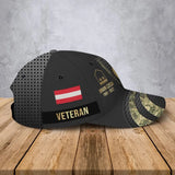 Personalized Austrian Veteran Rank Gold Custom Name & Time Cap 3D Printed AHVA241205