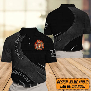 Personalized Firefighter Logo Custom Name, Time & Deapartment Polo Shirt Printed AHHN241208
