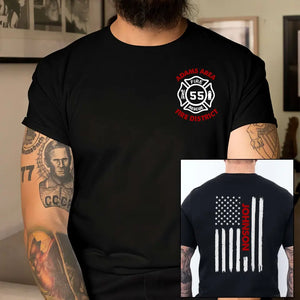 Personalized US Firefighter Custom Name, ID & Department T-shirt Printed QTKH241209