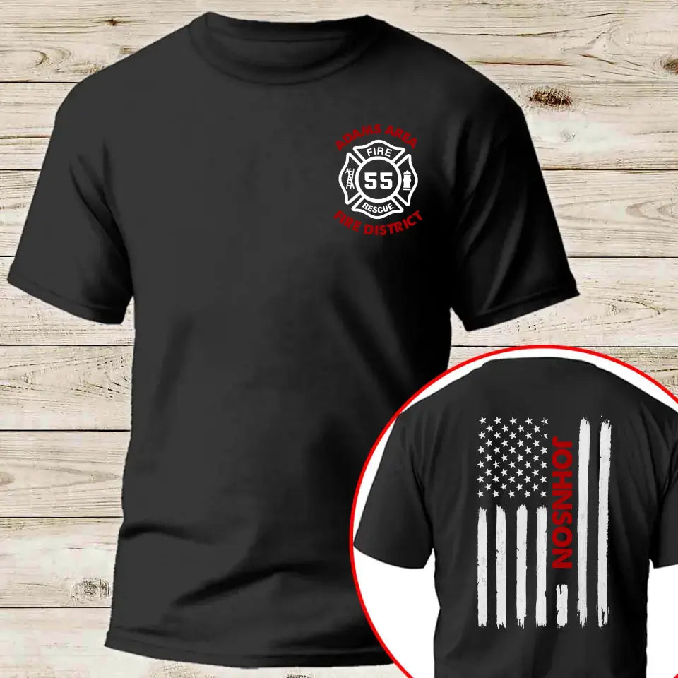 Personalized US Firefighter Custom Name, ID & Department T-shirt Printed QTKH241209