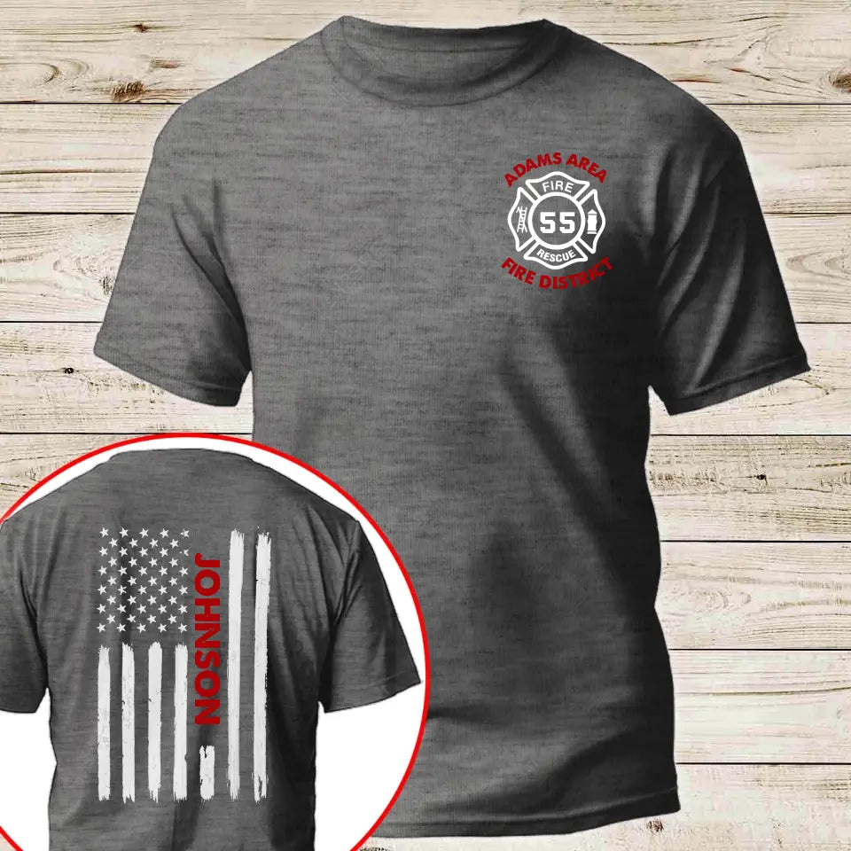 Personalized US Firefighter Custom Name, ID & Department T-shirt Printed QTKH241209