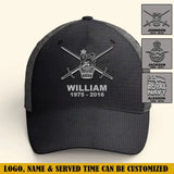 Personalized UK Veteran Branch Logo Custom Name & Time Cap 3D Printed VQ241216