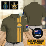 Personalized Australian Veteran Logo Custom Name & Time Polo Shirt Printed QTVA241214