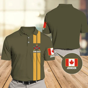 Personalized Canadian Veteran Logo Custom Name & Time Polo Shirt Printed QTVA241214