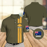 Personalized Australian Veteran Logo Custom Name & Time Polo Shirt Printed QTVA241214