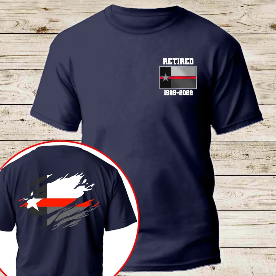 Personalized Retired US Firefighter US State Flag Custom Time T-shirt Printed KVH241228