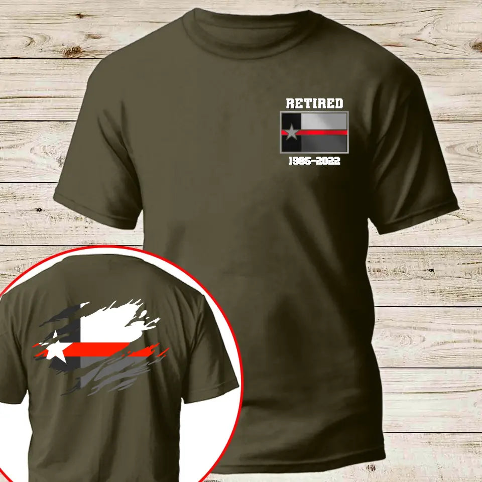 Personalized Retired US Firefighter US State Flag Custom Time T-shirt Printed KVH241228