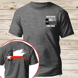 Personalized Retired US Firefighter US State Flag Custom Time T-shirt Printed KVH241228