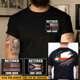 Personalized Retired US Firefighter US State Flag Custom Time T-shirt Printed KVH241228