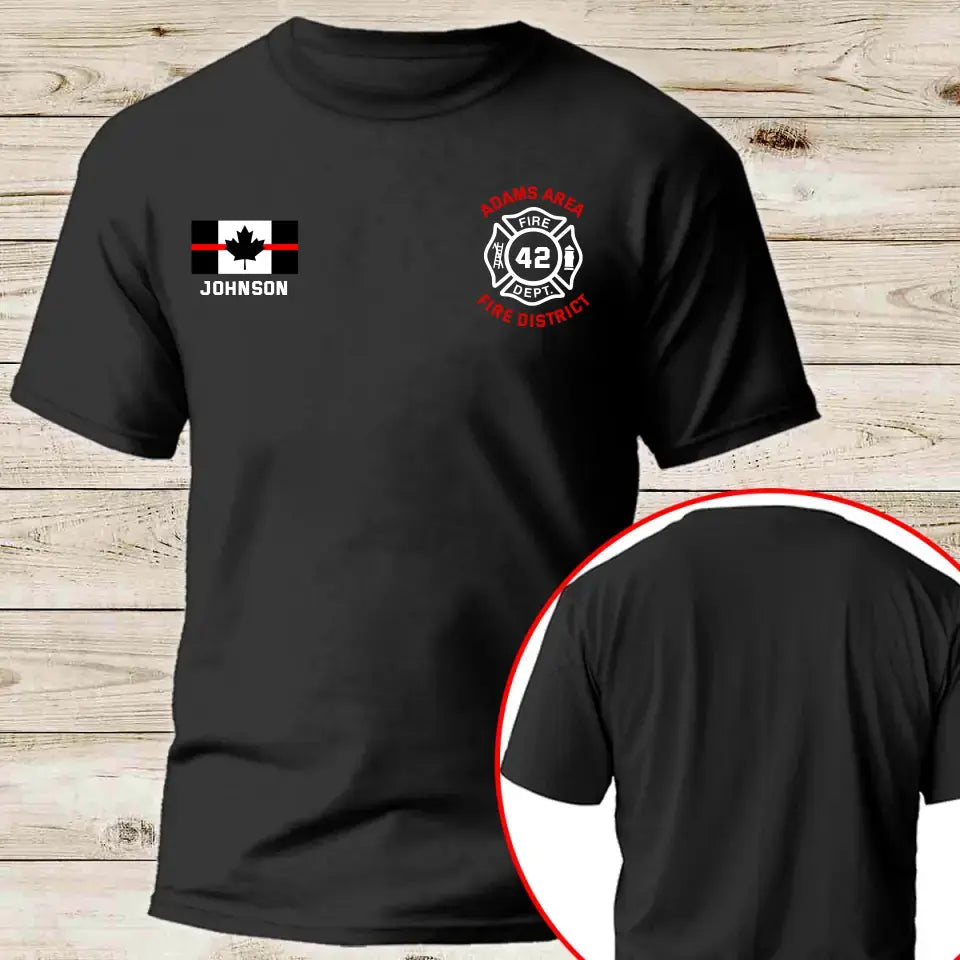 Personalized Canadian Firefighter I'm A Grumpy Old Firefighter My Level Of Sarcasm Depends On Your Level Of Stupidity T-shirt Printed QTKH241234