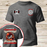 Personalized Canadian Firefighter I'm A Grumpy Old Firefighter My Level Of Sarcasm Depends On Your Level Of Stupidity T-shirt Printed QTKH241234