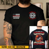 Personalized US Firefighter I'm A Grumpy Old Firefighter My Level Of Sarcasm Depends On Your Level Of Stupidity T-shirt Printed QTKH241234