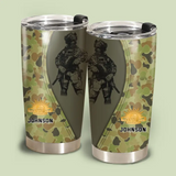 Personalized Australian Veteran Camo Branch Logo & Custom Name Tumbler Printed AHVQ241223