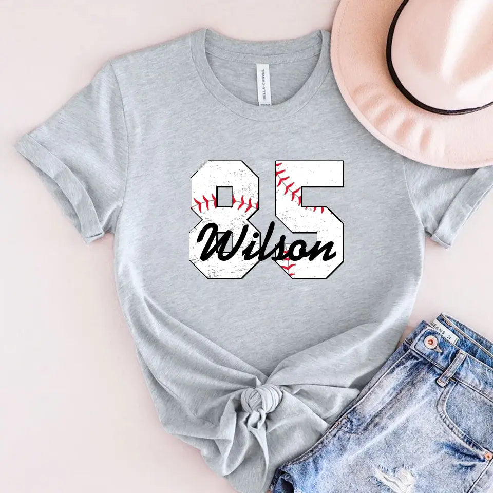Personalized Baseball Player Custom Name & ID T-shirt Printed QTVA241235