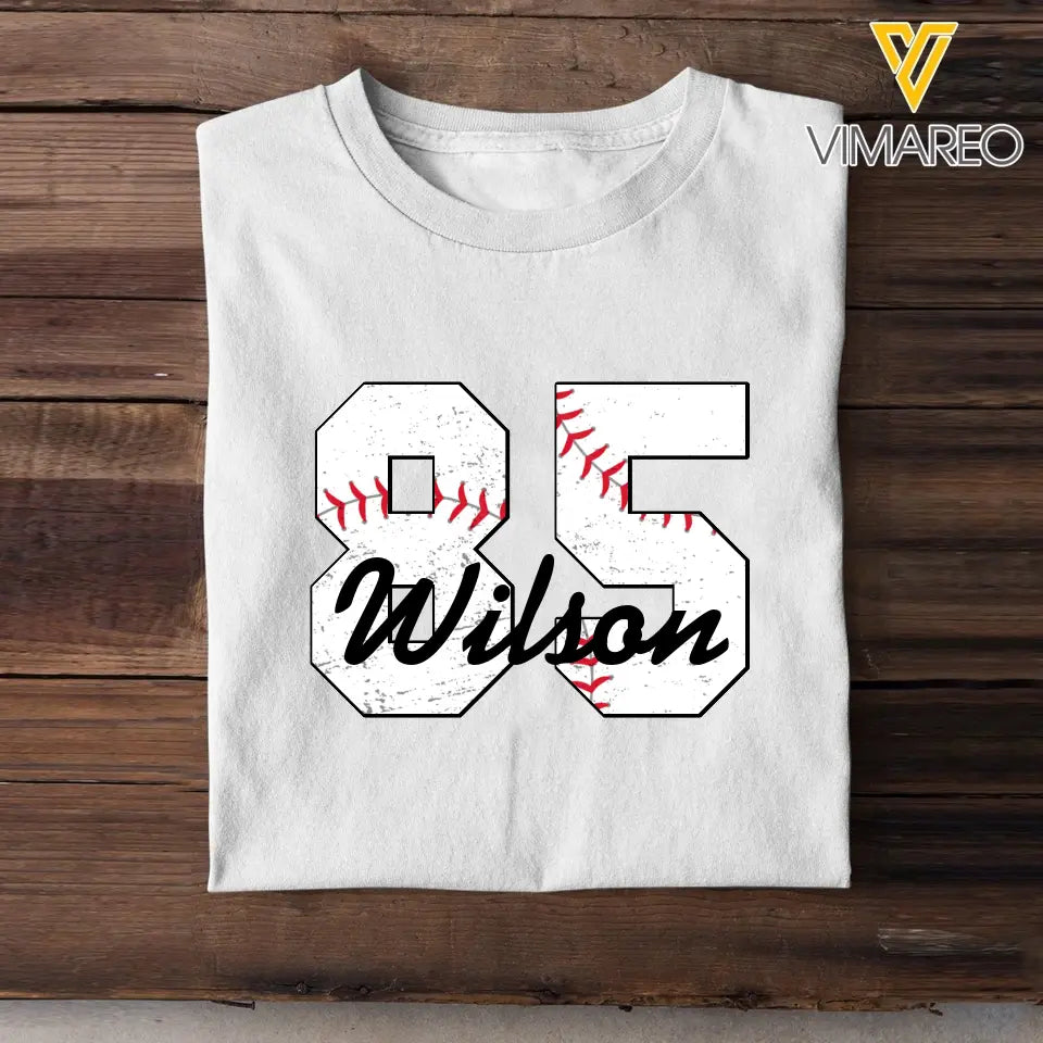 Personalized Baseball Player Custom Name & ID T-shirt Printed QTVA241235