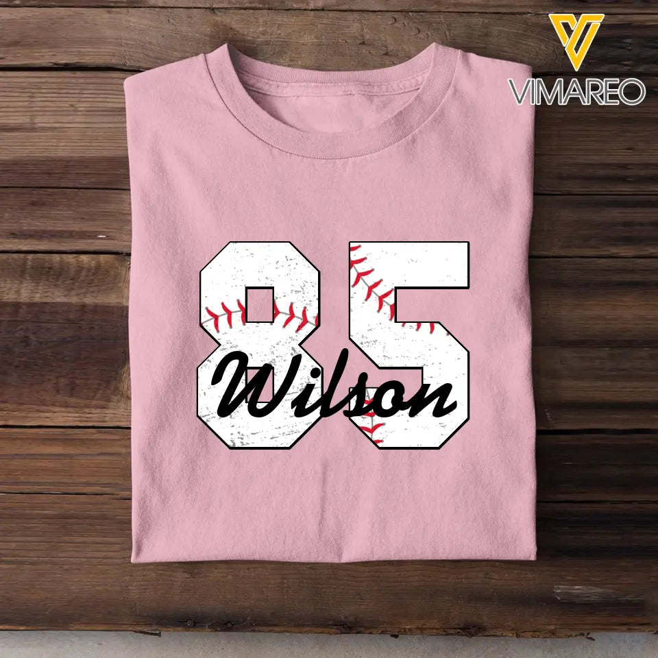 Personalized Baseball Player Custom Name & ID T-shirt Printed QTVA241235