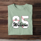 Personalized Baseball Player Custom Name & ID T-shirt Printed QTVA241235