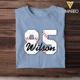 Personalized Baseball Player Custom Name & ID T-shirt Printed QTVA241235