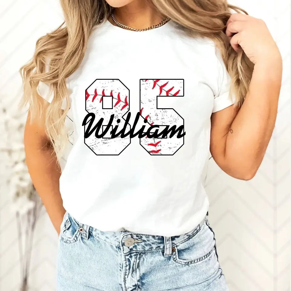 Personalized Baseball Player Custom Name & ID T-shirt Printed QTVA241235
