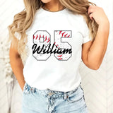 Personalized Baseball Player Custom Name & ID T-shirt Printed QTVA241235
