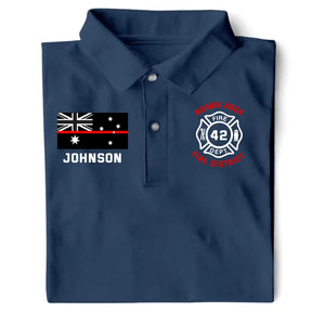 Personalized Australian Firefighter Custom Name, ID & Department Polo Shirt Printed VQ241236