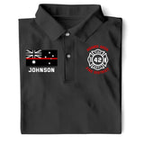 Personalized Australian Firefighter Custom Name, ID & Department Polo Shirt Printed VQ241236