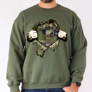 Personalized French Veteran Rank Camo Custom Name Sweatshirt Printed LVA241242