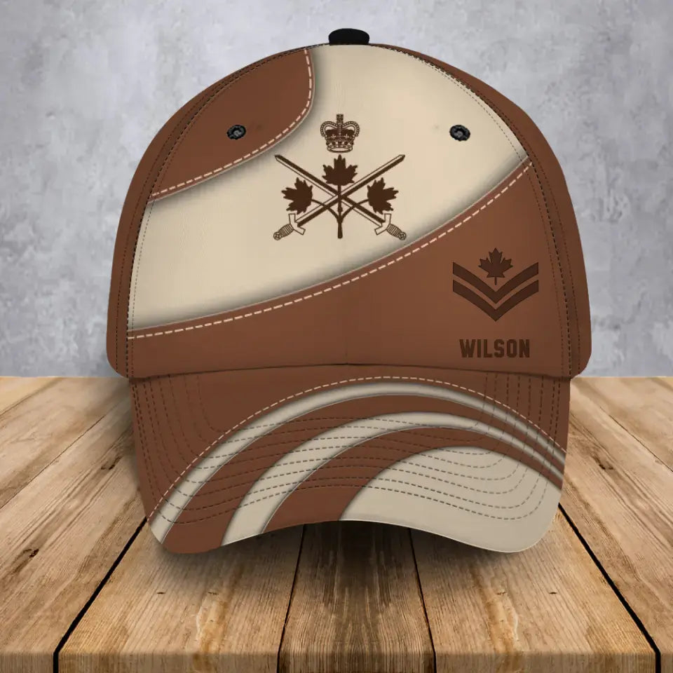 Personalized Canadian Veteran Branch Logo Custom Rank & Name Cap 3D Printed AHVA241245