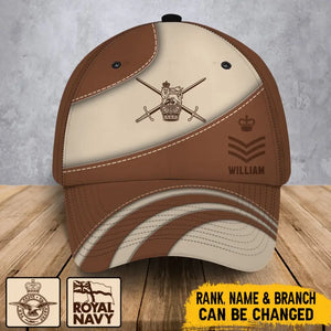 Personalized UK Veteran Branch Logo Custom Rank & Name Cap 3D Printed AHVA241245