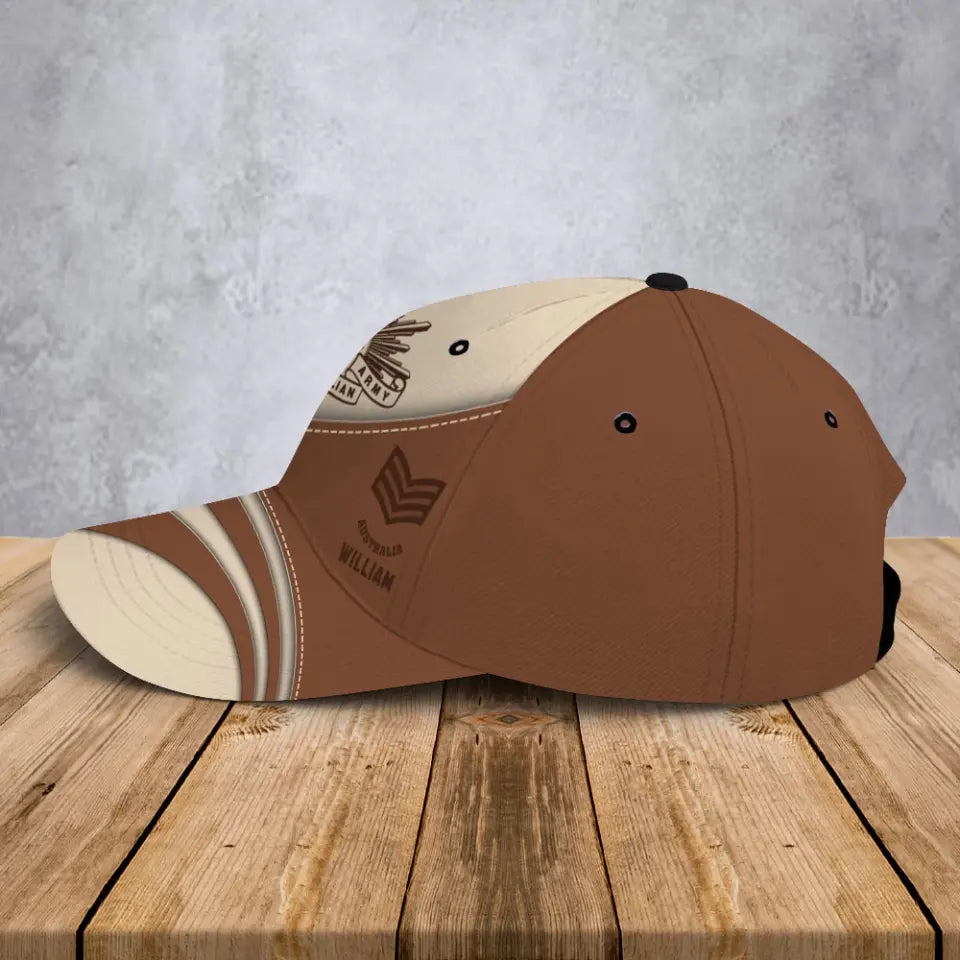 Personalized Australian Veteran Branch Logo Custom Rank & Name Cap 3D Printed AHVA241245