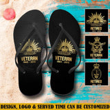 Personalized Australian Veteran Logo Custom Time Flip Flops Printed VQ241249