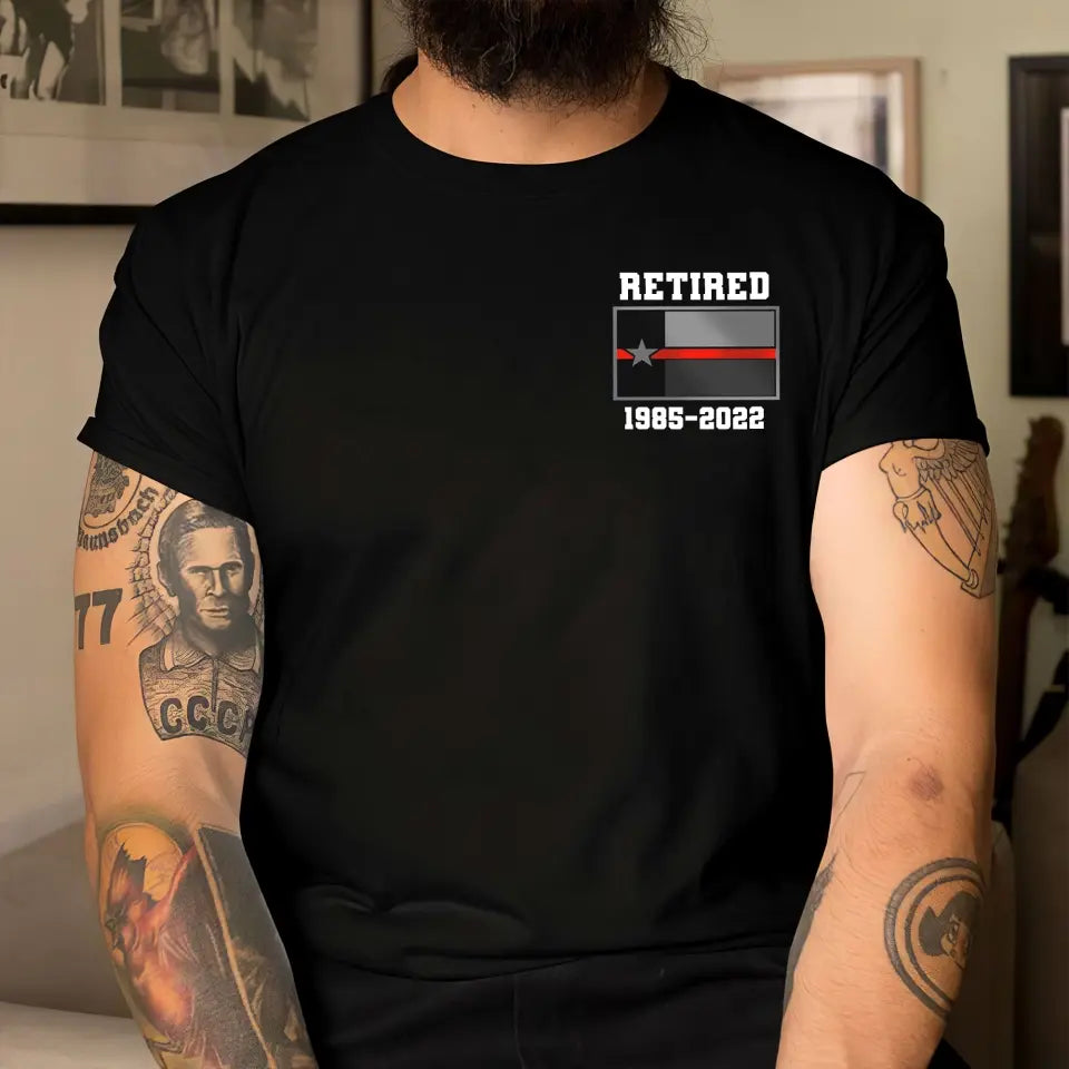 Personalized Retired US Firefighter US State Flag Custom Time T-shirt Printed KVH241228