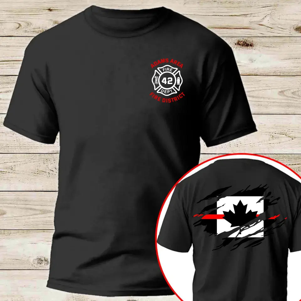 Personalized Canadian Firefighter Flag Custom Name, ID & Department T-shirt Printed KVH241263