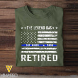 Personalized The Legend Has Retired US Police Custom ID T-shirt Printed KVH241271