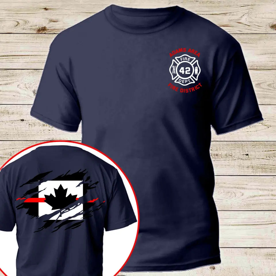 Personalized Canadian Firefighter Flag Custom Name, ID & Department T-shirt Printed KVH241263