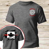Personalized Canadian Firefighter Flag Custom Name, ID & Department T-shirt Printed KVH241263