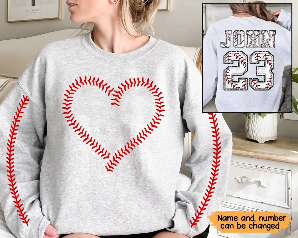 Personalized Baseball Player Custom Name & ID Sweatshirt Printed QTKH241266